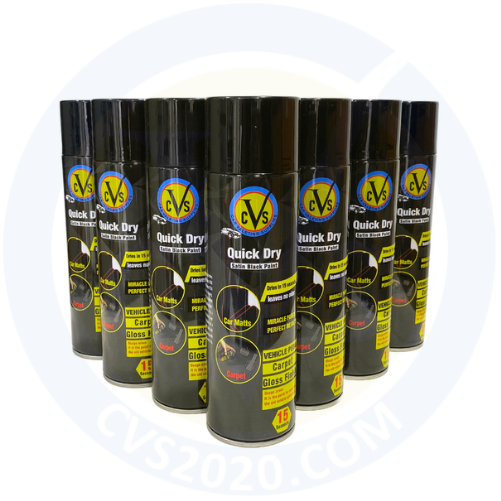 SATIN BLACK PAINT SPRAY (PACK OF 12)