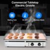 Electric Griddle with Dual Burners – 3KW High-Powered Heating, 50-300°C Temperature - Image 5
